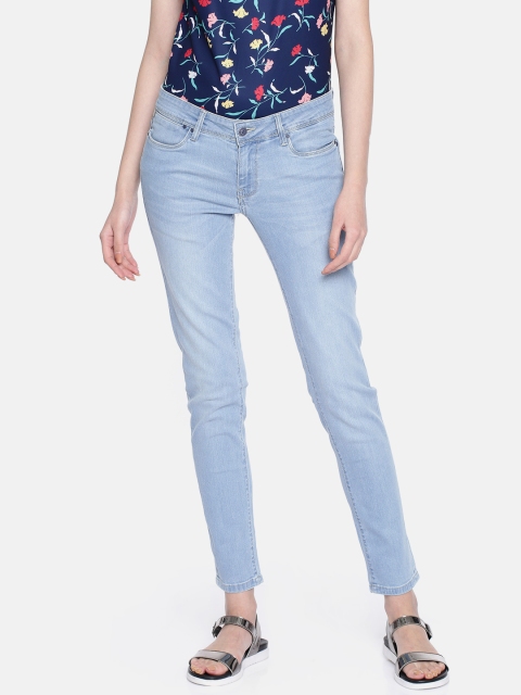 

Allen Solly Woman Women Blue Slim Fit Low-Rise Clean Look Stretchable Cropped Jeans