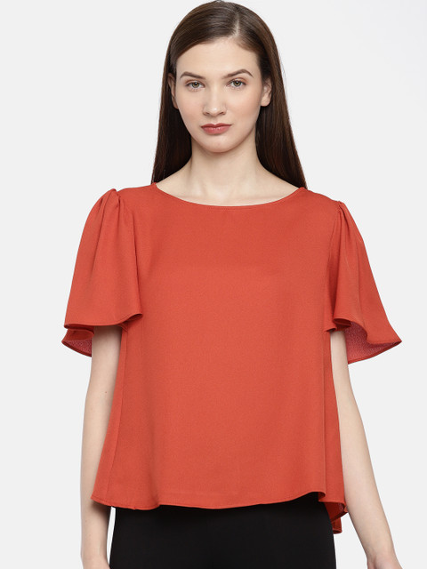

Allen Solly Woman Women Rust Brown Solid Top