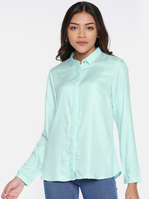 

Allen Solly Woman Women Sea Green Regular Fit Solid Casual Shirt