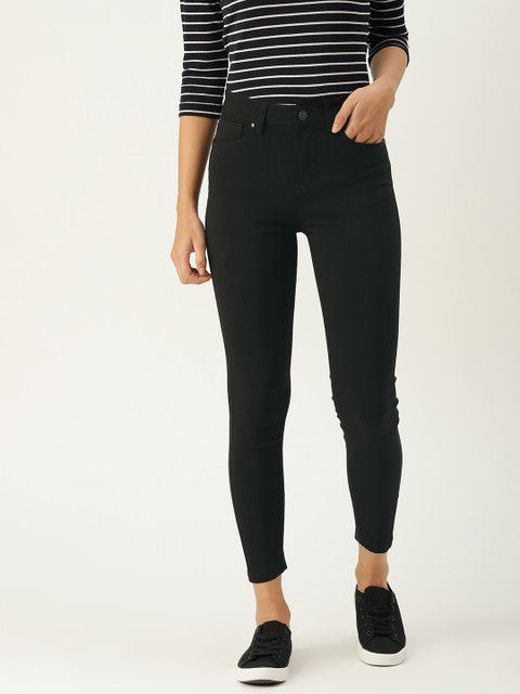 

Allen Solly Woman Women Black Slim Fit Fit Solid Cigarette Trousers