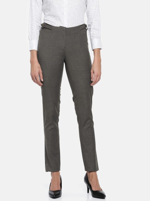

Allen Solly Woman Women Grey Regular Fit Self Design Formal Trousers
