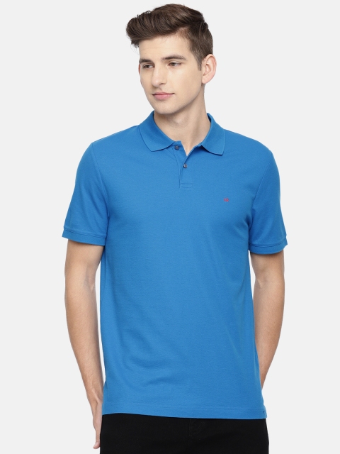 

Calvin Klein Jeans Men Blue Solid Polo Collar T-shirt