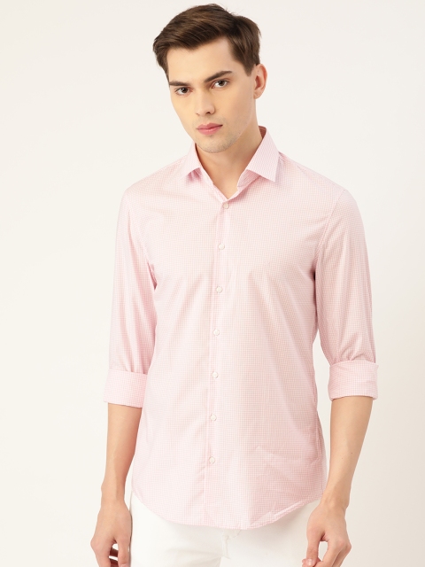 

Calvin Klein Jeans Men Pink Slim Fit Gingham Checks Checked Casual Shirt
