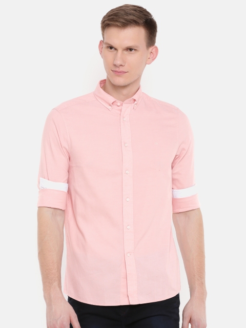 

Calvin Klein Jeans Men Pink Slim Fit Solid Casual Shirt