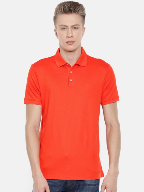 

Calvin Klein Jeans Men Orange Solid Polo Collar T-shirt