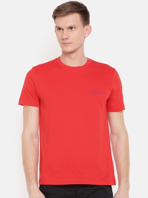 

Calvin Klein Jeans Men Red Solid Round Neck T-shirt