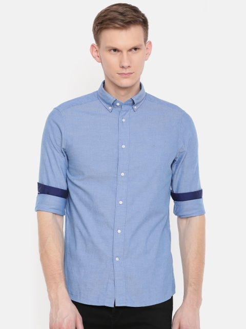 

Calvin Klein Jeans Men Blue Slim Fit Solid Casual Shirt