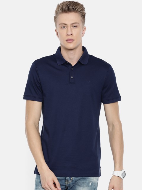 

Calvin Klein Jeans Men Navy Blue Solid Polo Collar T-shirt