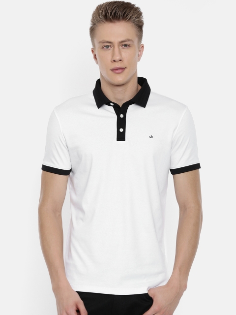 

Calvin Klein Jeans Men White Solid Polo Collar T-shirt