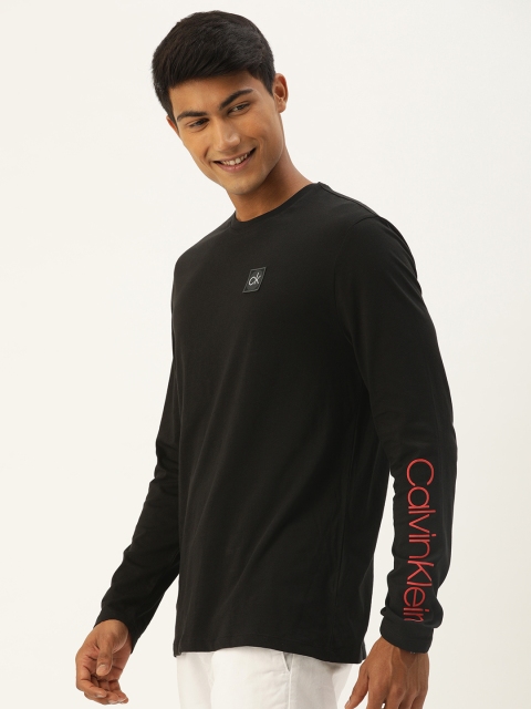 

Calvin Klein Jeans Men Black Solid Round Neck T-shirt