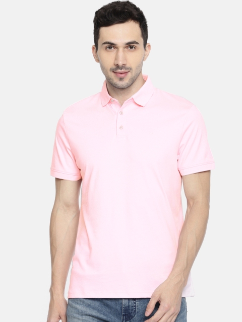 

Calvin Klein Jeans Men Pink Solid Polo Collar T-shirt