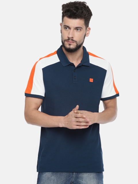 

Calvin Klein Jeans Men Navy Blue Solid Polo Collar T-shirt