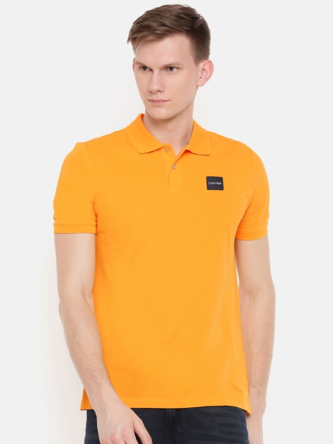 

Calvin Klein Jeans Men Yellow Solid Polo T-shirt