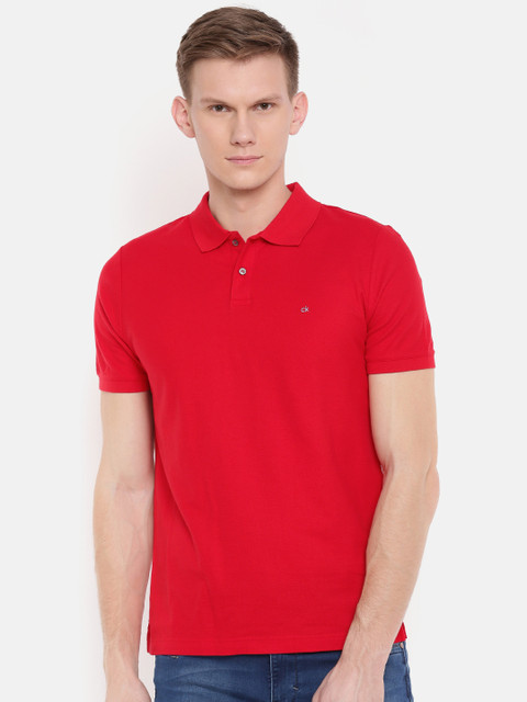 

Calvin Klein Jeans Men Red Solid Polo T-shirt