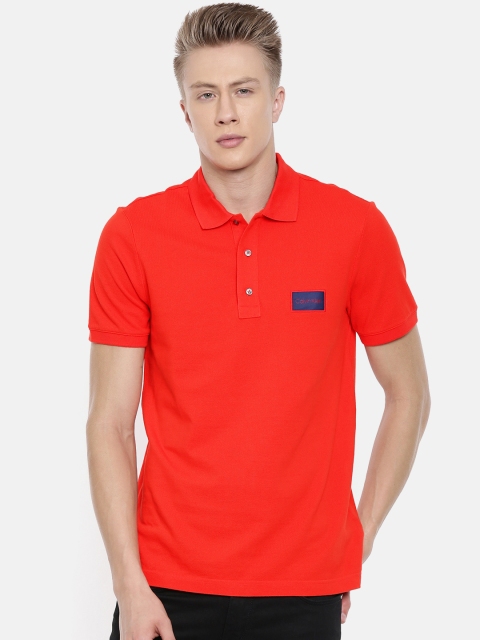 

Calvin Klein Jeans Men Red Solid Polo Collar T-shirt