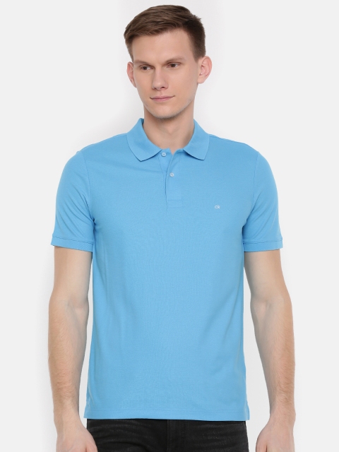 

Calvin Klein Jeans Men Blue Solid Polo Collar T-shirt