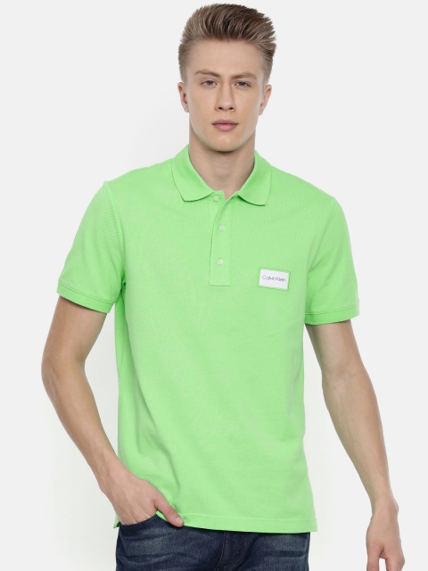 

Calvin Klein Jeans Men Green Solid Polo Collar T-shirt