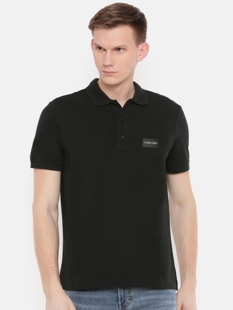 

Calvin Klein Jeans Men Black Solid Polo T-shirt