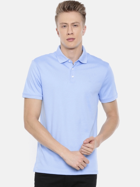 

Calvin Klein Jeans Men Blue Solid Polo Collar T-shirt