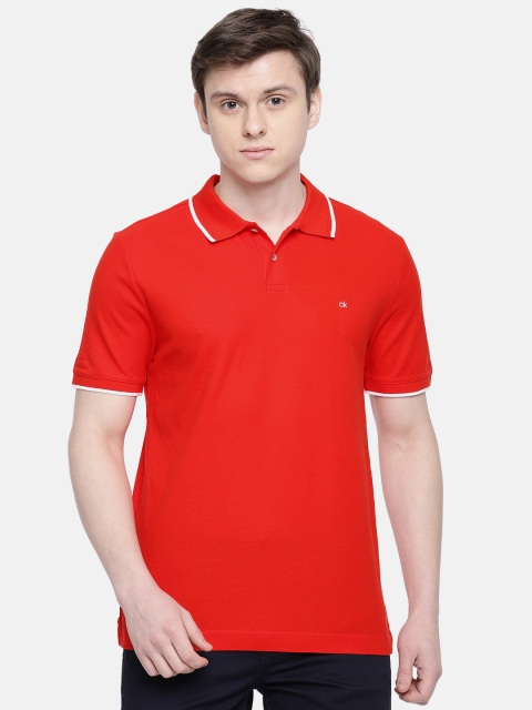 

Calvin Klein Jeans Men Red Solid Polo T-shirt