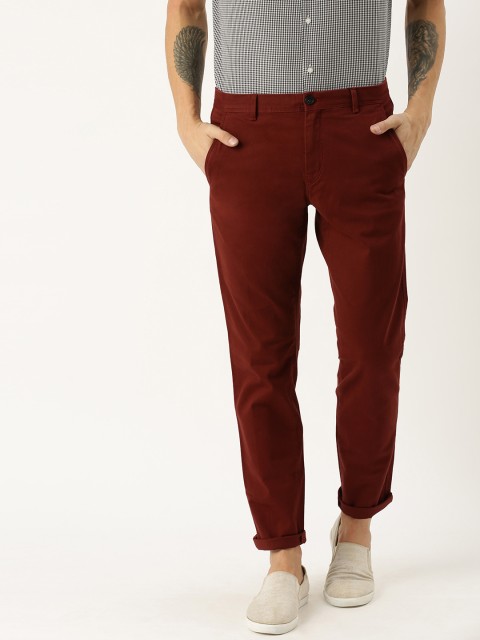 

Calvin Klein Jeans Men Maroon Straight Fit Solid Chinos