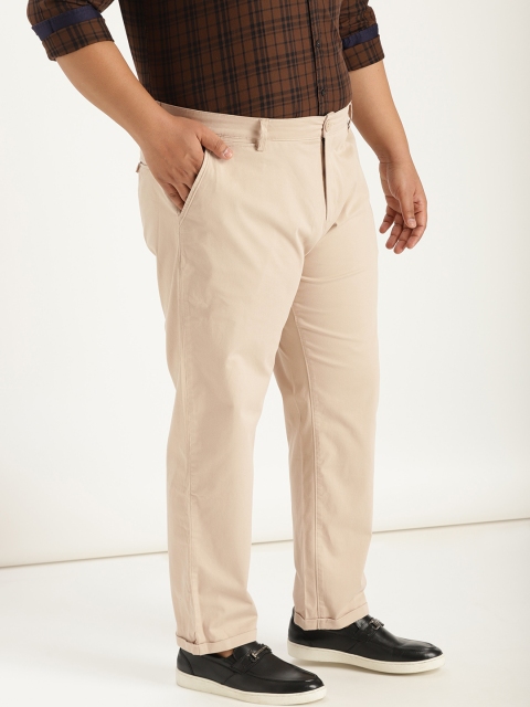 

Sztori Plus Size Men Beige Regular Fit Solid Chinos