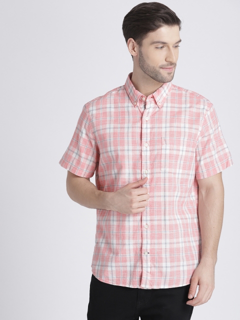 

GAP Men's Lived-In Stretch Poplin Short Sleeve Shirt, Peach