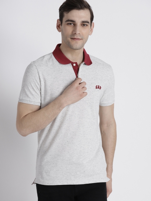 

GAP Men's Short Sleeve Pique Polo Shirt In Stretch, Grey melange
