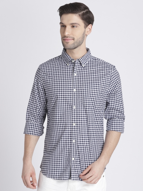 

GAP Men Blue & White Gingham Check Casual Shirt