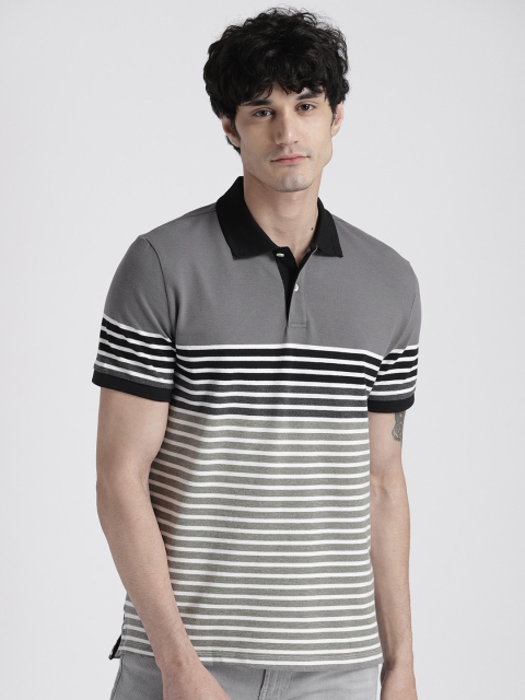 

GAP Men's Short Sleeve Stripe Polo T-Shirt, Grey