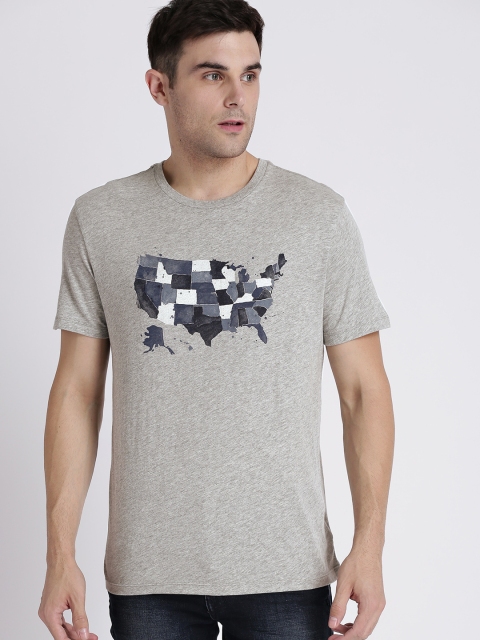 

GAP Men Graphic Short Sleeve Round Neck T-shirt, Grey melange