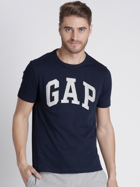 

GAP Men Logo Round Neck T-shirt, Navy blue