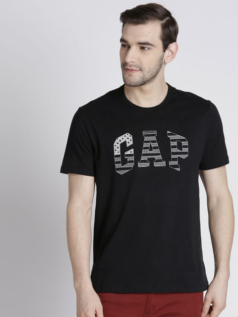 

GAP Men Logo Crewneck Pure Cotton T-shirt, Black