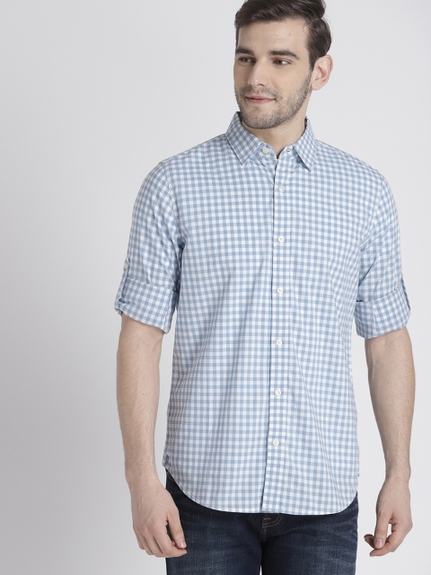 

GAP Men's Blue & White Oxford Shirt In Stretch