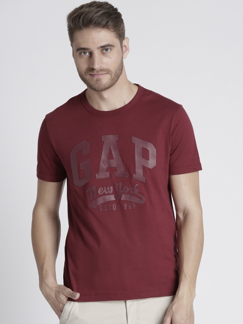

GAP Men Logo Tee with Double Color HD Polo T-shirt, Maroon