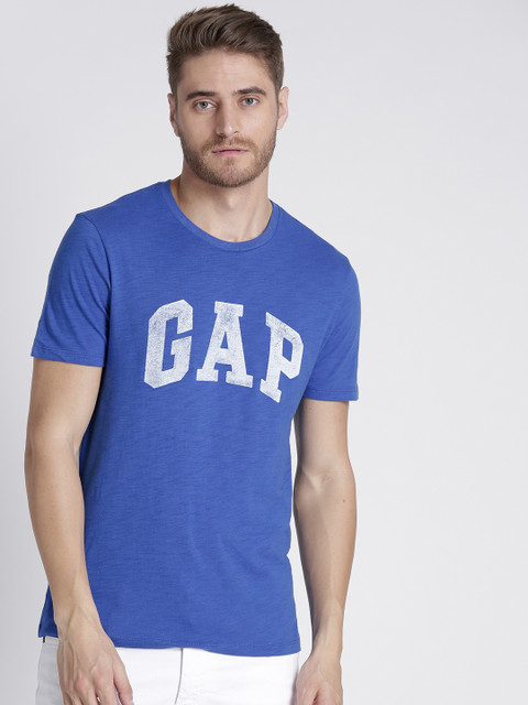 

GAP Men's Classic Round Neck Logo T-shirt, Blue