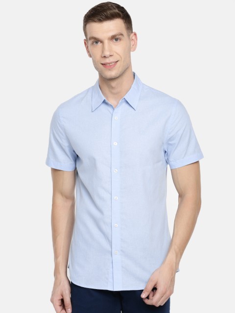 

Calvin Klein Jeans Men Blue Slim Fit Solid Casual Shirt