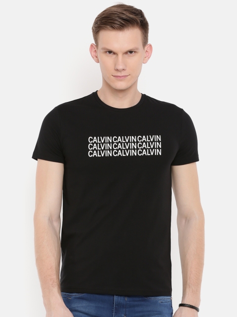 

Calvin Klein Jeans Men Black Slim Fit Printed Round Neck T-shirt