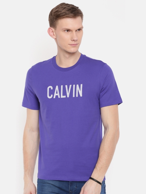 

Calvin Klein Jeans Men Purple Printed Round Neck T-shirt