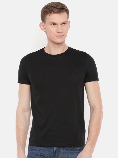 

Calvin Klein Jeans Men Black Solid Slim Fit Round Neck T-shirt