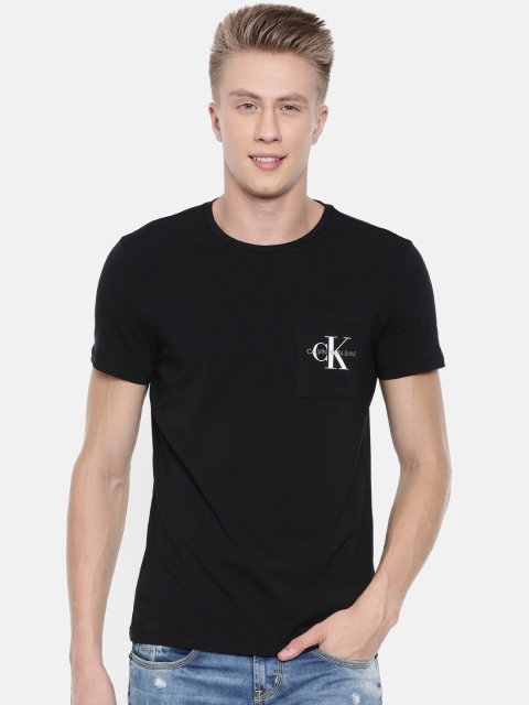 

Calvin Klein Jeans Men Black Solid Round Neck T-shirt