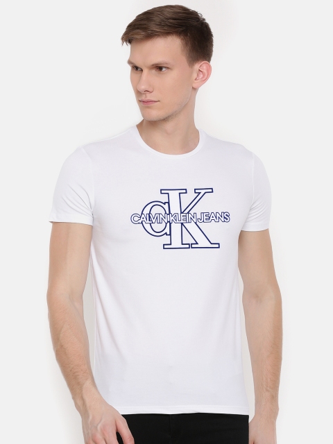 

Calvin Klein Jeans Men White Printed Round Neck T-shirt