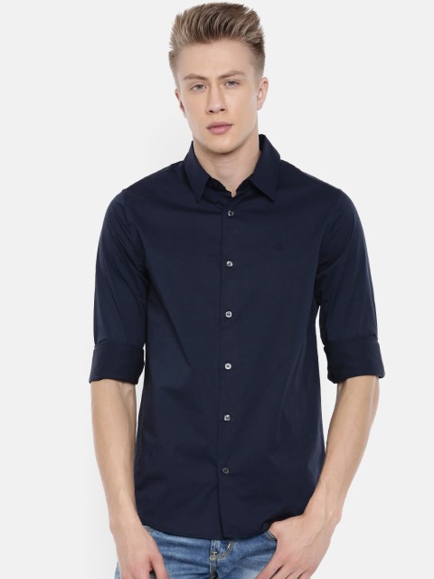 

Calvin Klein Jeans Men Navy Blue Slim Fit Solid Casual Shirt