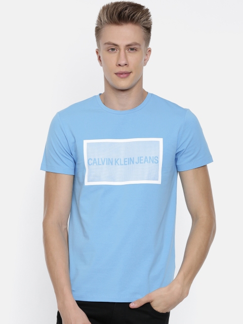 

Calvin Klein Jeans Men Blue Solid Round Neck T-shirt