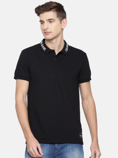 

Calvin Klein Jeans Men Black Solid Polo Collar T-shirt