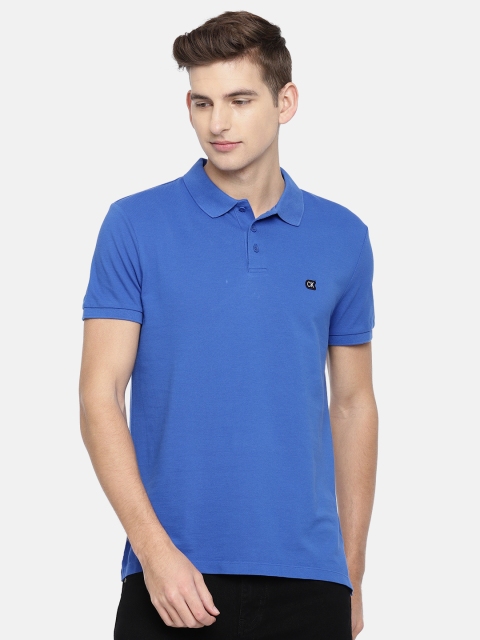 

Calvin Klein Jeans Men Blue Solid Polo Collar T-shirt