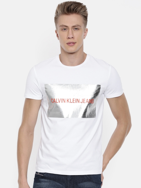 

Calvin Klein Jeans Men White Printed Round Neck T-shirt