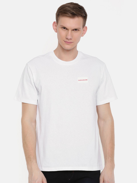 

Calvin Klein Jeans Men White Solid Round Neck T-shirt