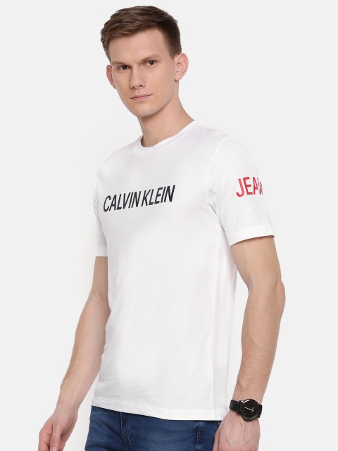 

Calvin Klein Jeans Men White Printed Round Neck T-shirt