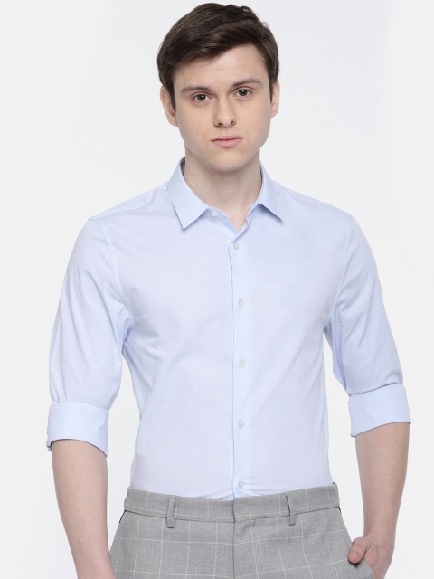 

Calvin Klein Jeans Men Blue Slim Fit Textured Casual Shirt